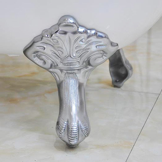 Ashton 1690 x 770mm Slipper Roll Top Cast Iron Bath with Chrome Feet Standard Large Image