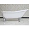 Ashton 1690 x 770mm Slipper Roll Top Cast Iron Bath with Chrome Feet Large Image