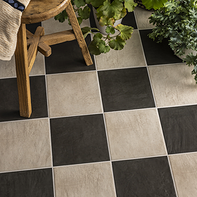 Ashton Black Vintage Wall & Floor Tiles 225 x 225mm