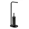 Aspen Black Free Standing Toilet Roll & Brush Holder Large Image