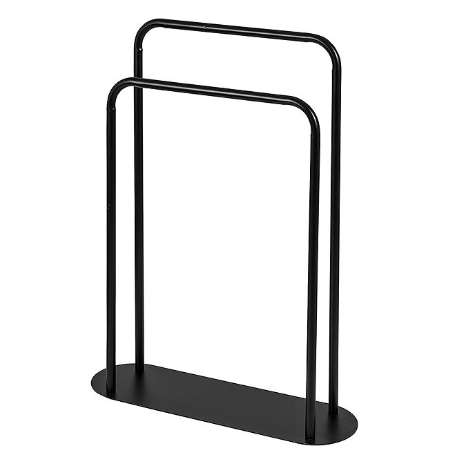 Aspen Black Free Standing Towel Stand Large Image