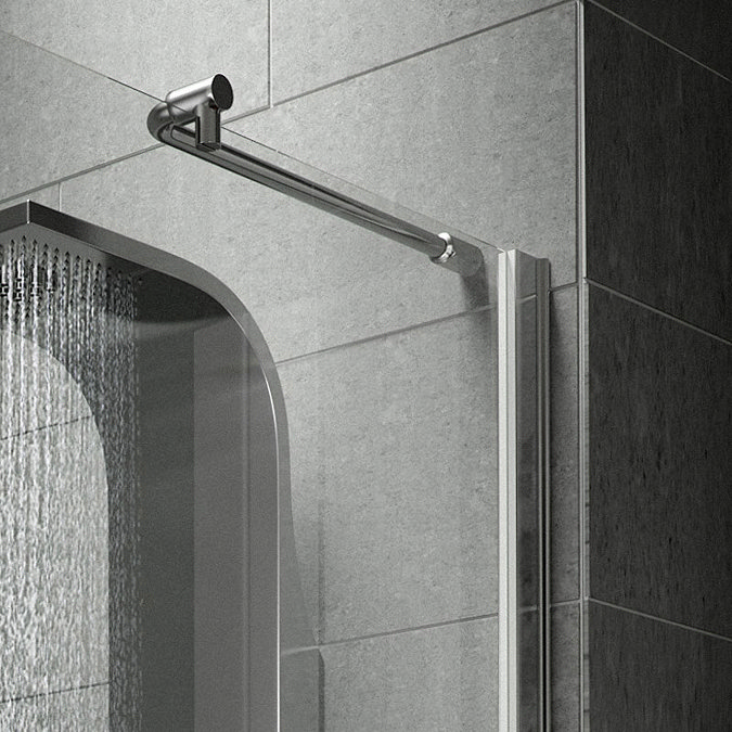 Aurora Walk In Shower Enclosure with Side Panel 8mm & Tray (1400 x 900mm) In Bathroom Large Image