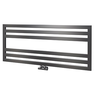 Asquiths Mineral Anthracite H500 x W1200mm Flat Tube Horizontal Radiator - HEB3106  Profile Large Image