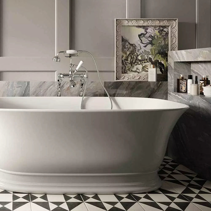 Asquiths Restore Crosshead Deck Mounted Bath Shower Mixer with Shower Kit - TAE5323 Profile Large Image
