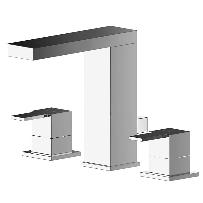 Asquiths Revival Deck Mounted Basin Mixer (3TH) With Pop-Up Waste - TAC5117 Large Image