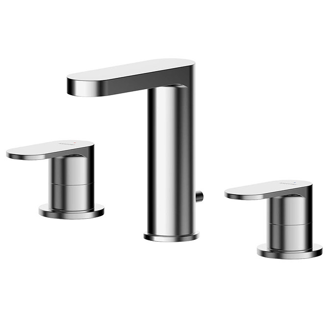 Asquiths Solitude Deck Mounted Basin Mixer (3TH) With Pop-Up Waste - TAB5117 Large Image