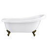 Astoria 1550 Roll Top Slipper Bath + Antique Brass Leg Set  Profile Large Image