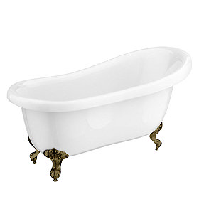 Astoria 1550 Roll Top Slipper Bath + Antique Brass Leg Set