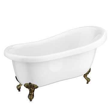 Astoria 1550 Roll Top Slipper Bath + Antique Brass Leg Set  Profile Large Image