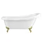 Astoria 1550 Roll Top Slipper Bath + Brushed Brass Leg Set  Profile Large Image