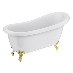 Astoria 1550 Roll Top Slipper Bath + Brushed Brass Leg Set