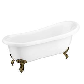 Astoria 1710 Roll Top Slipper Bath + Antique Brass Leg Set Medium Image