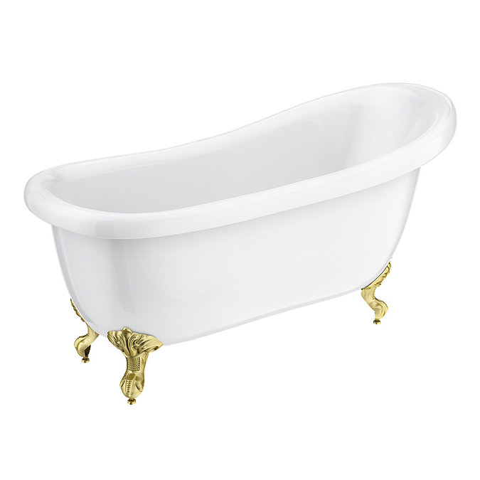 Astoria 1710 Roll Top Slipper Bath + Brushed Brass Leg Set