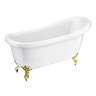 Astoria 1710 Roll Top Slipper Bath + Brushed Brass Leg Set