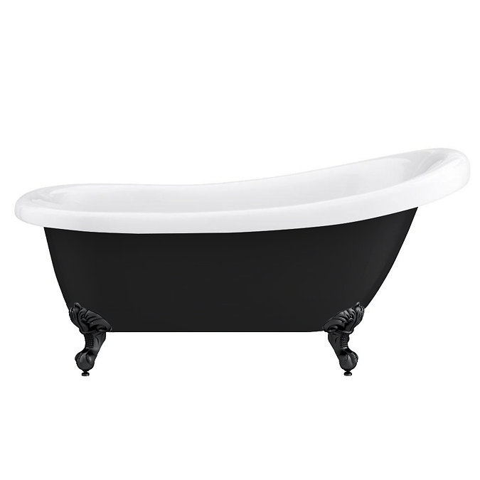 Astoria Black 1550 Roll Top Slipper Bath + Matt Black Leg Set
