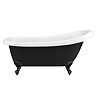Astoria Black 1550 Roll Top Slipper Bath + Matt Black Leg Set