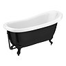 Astoria Black 1550 Roll Top Slipper Bath + Matt Black Leg Set