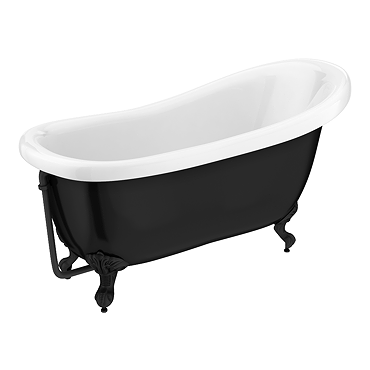 Astoria Black 1550 Roll Top Slipper Bath + Matt Black Leg Set