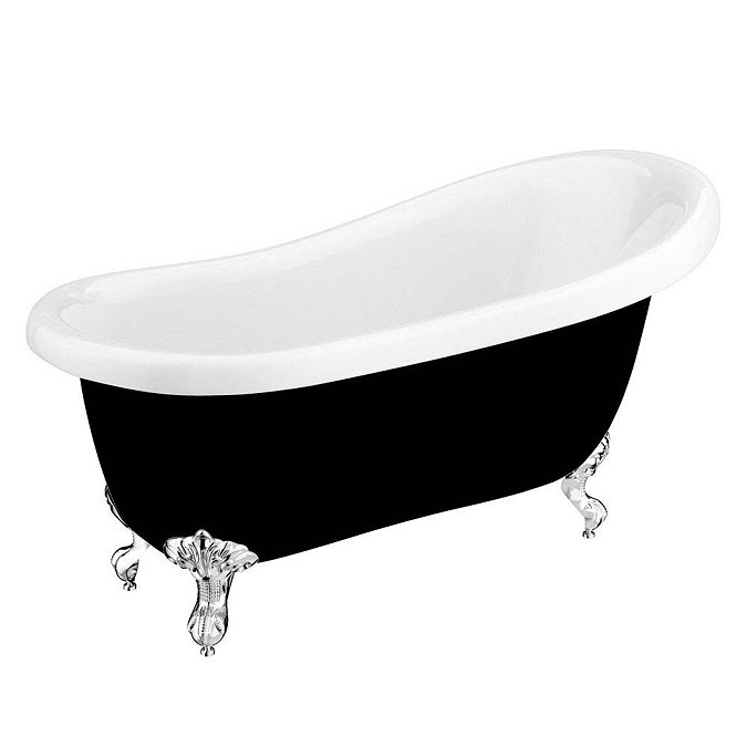 Astoria Black 1550 Roll Top Slipper Bath w. Ball + Claw Leg Set  additional Large Image