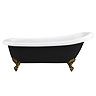 Astoria Black 1710 Roll Top Slipper Bath + Antique Brass Leg Set