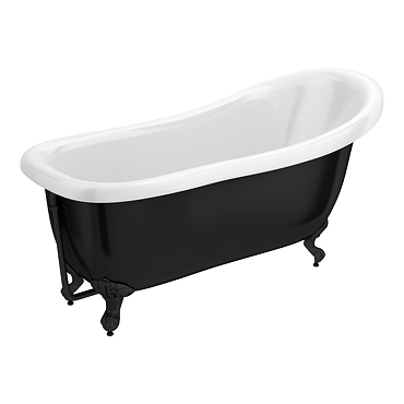 Astoria Black 1710 Roll Top Slipper Bath + Matt Black Leg Set