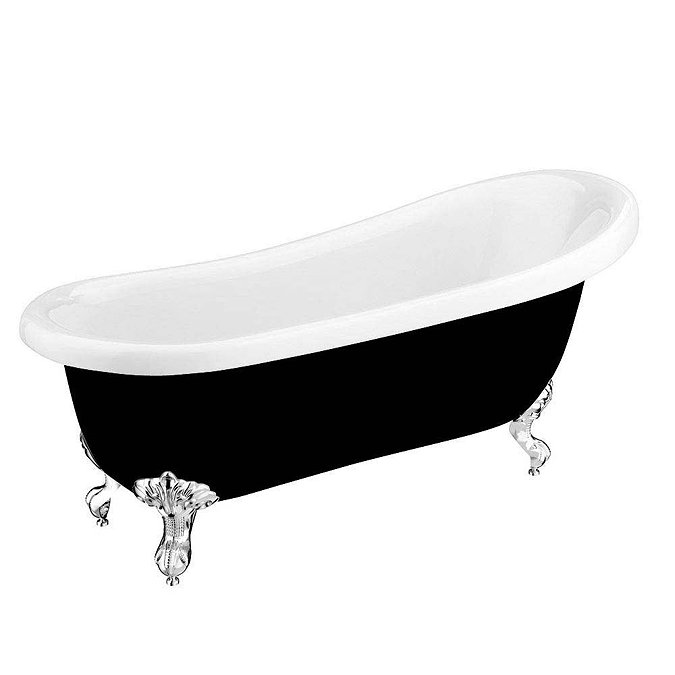 Astoria Black 1710 Roll Top Slipper Bath w. Ball + Claw Leg Set  additional Large Image