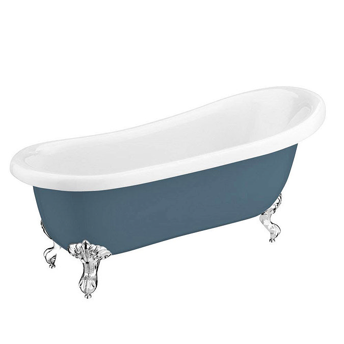 Astoria Blue 1710 Roll Top Slipper Bath w. Ball + Claw Leg Set  additional Large Image