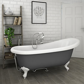 Astoria Grey 1710 Roll Top Slipper Bath w. Ball + Claw Leg Set Medium Image