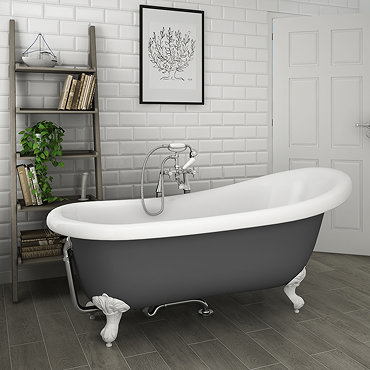 Astoria Grey 1710 Roll Top Slipper Bath w. Ball + Claw Leg Set  Profile Large Image