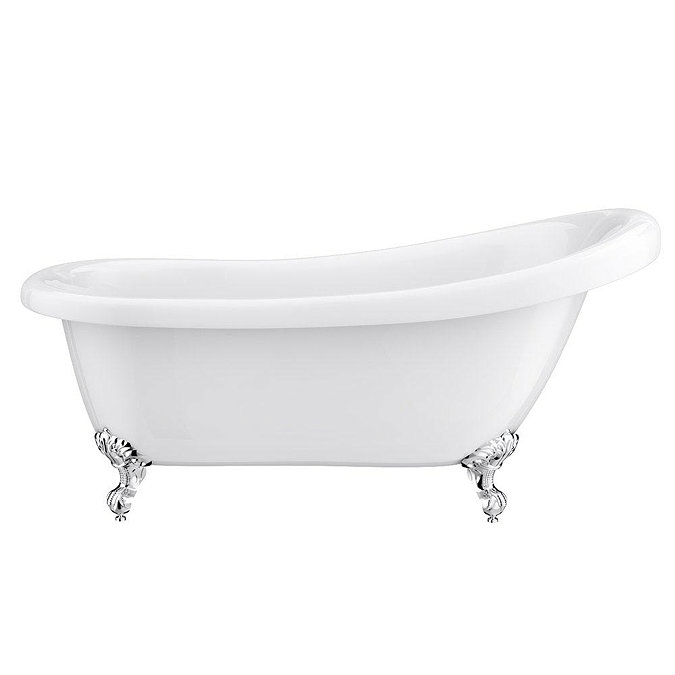 Astoria Roll Top Slipper Bath + Chrome Leg Set - 1550mm  Profile Large Image