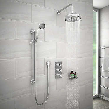Astoria Traditional Concealed Shower Valve Inc. 8" Head with Arm & Slider Rail  Profile Large Image