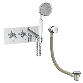 Astoria Traditional Concealed Thermostatic 2-Way Shower Valve with Handset + Freeflow Bath Filler