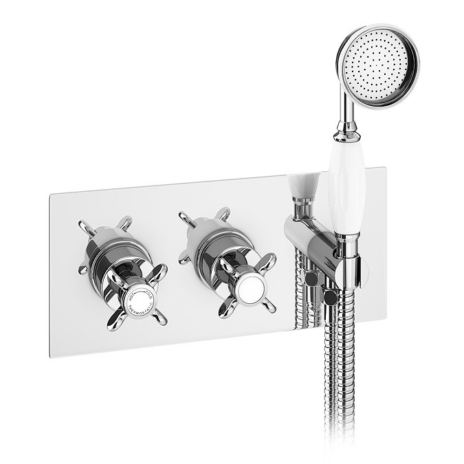 Astoria Traditional Concealed Thermostatic 2-Way Shower Valve with Handset Large Image