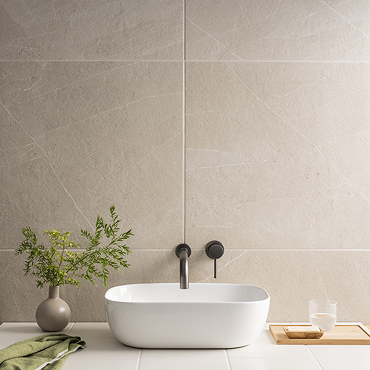 Atakora Beige Stone Effect Wall and Floor Tiles - 600 x 600mm