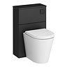 Atlas 3-Piece Matt Black Bathroom Suite with 600mm Matt Black Basin