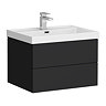 Atlas 3-Piece Matt Black Bathroom Suite with 600mm White Gloss Basin