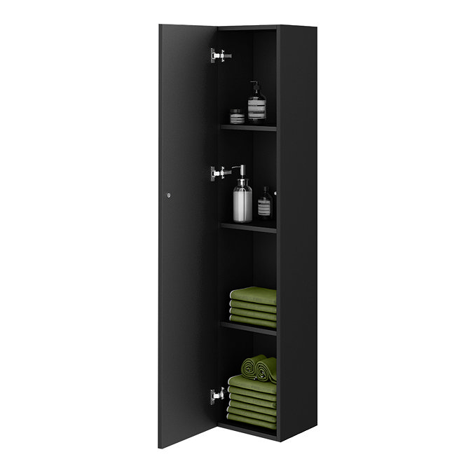 Atlas 3-Piece Matt Black Bathroom Suite with 600mm White Gloss Basin