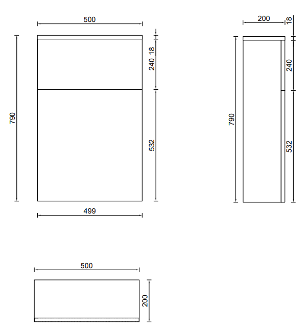 Atlas 3-Piece Matt Black Bathroom Suite with 600mm White Gloss Basin