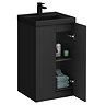 Atlas 500mm Matt Black 2-Door Vanity Unit with Matt Black Basin