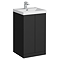 Atlas 500mm Matt Black 2-Door Vanity Unit with Gloss White Basin