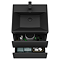 Atlas 500mm Matt Black 2-Drawer Wall Hung Vanity Unit with Matt Black Basin