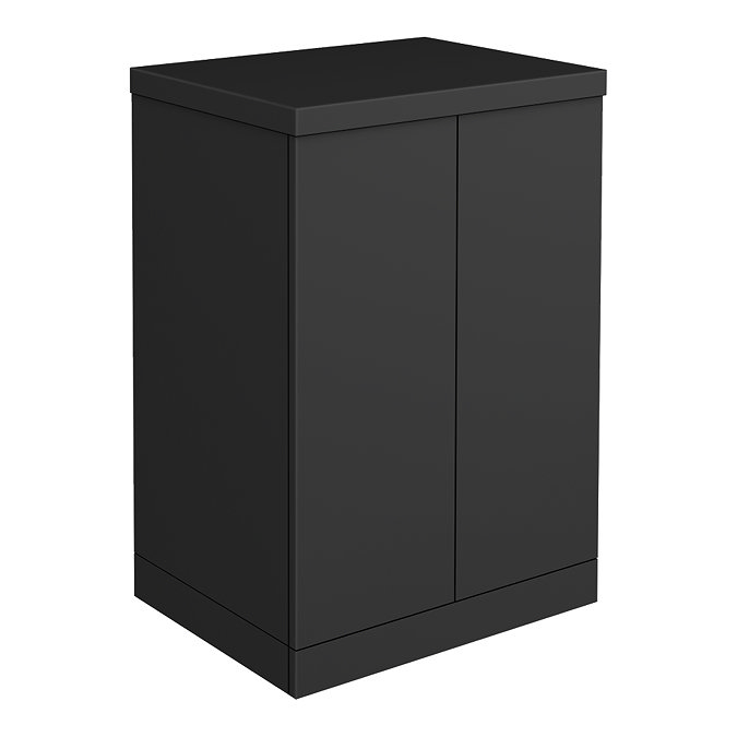 Atlas 600mm 2-Door Floor Standing Countertop Vanity Unit - Matt Black