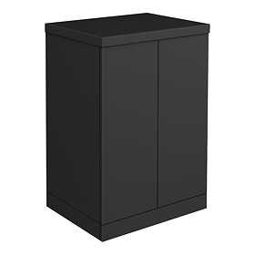 Atlas 600mm 2-Door Floor Standing Countertop Vanity Unit - Matt Black