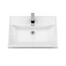 Atlas 600mm Matt Black 2-Door Vanity Unit with Gloss White Basin