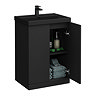 Atlas 600mm Matt Black 2-Door Vanity Unit with Matt Black Basin
