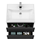 Atlas 600mm Matt Black 2-Drawer Wall Hung Vanity Unit with Gloss White Basin