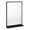 Atlas 700 x 500 Mirror with Shelf - Matt Black