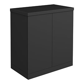 Atlas 800mm 2 Door Floor Standing Countertop Vanity Unit - Matt Black