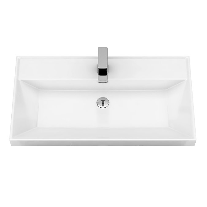 Atlas 800mm Matt Black 2-Door Vanity Unit with Gloss White Basin