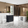 Atlas 800mm Matt Black 2-Door Vanity Unit with Gloss White Basin